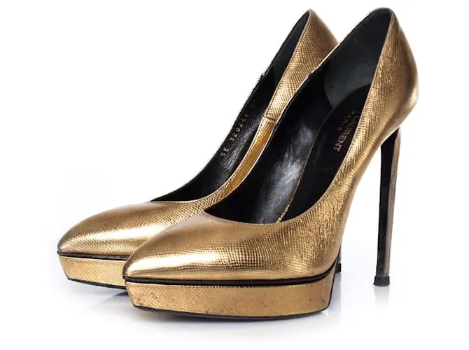 Saint Laurent SAN LORENZO, Bomba de plataforma dorada Dorado 