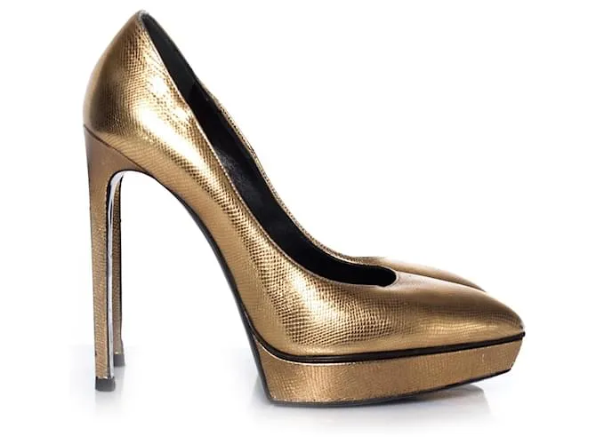 Saint Laurent SAN LORENZO, Bomba de plataforma dorada Dorado 