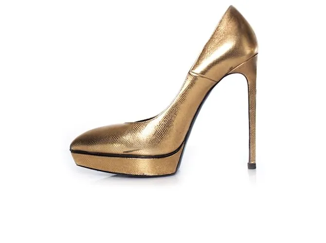 Saint Laurent SAN LORENZO, Bomba de plataforma dorada Dorado 