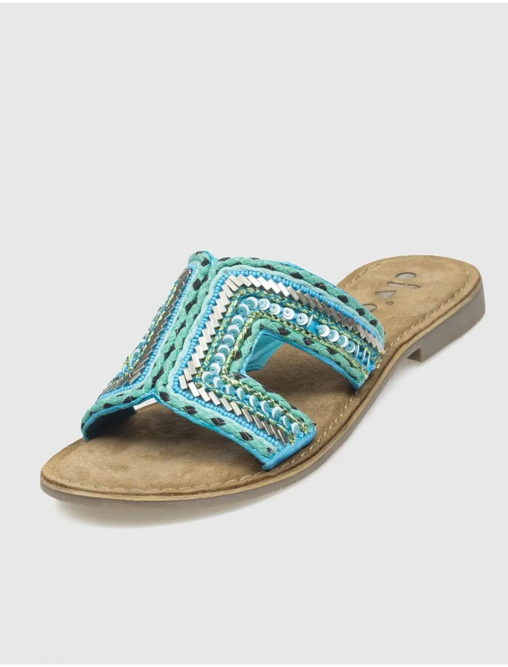 Sandalia Obvio Shoes Hanako Turquesa