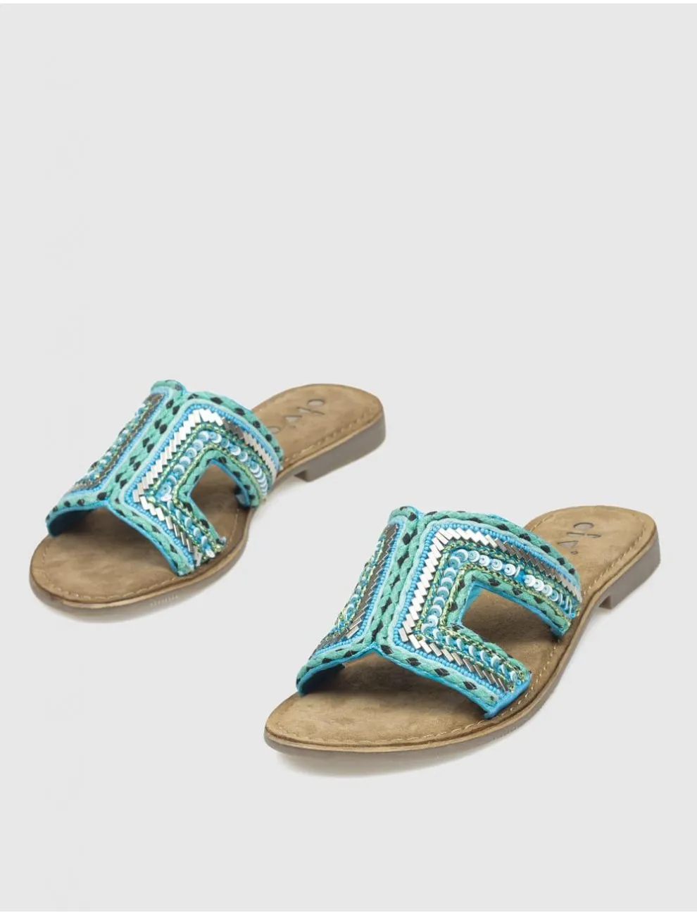 Sandalia Obvio Shoes Hanako Turquesa