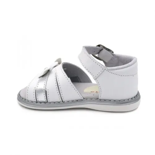 Sandalia piel niña lazos Hermi K332
