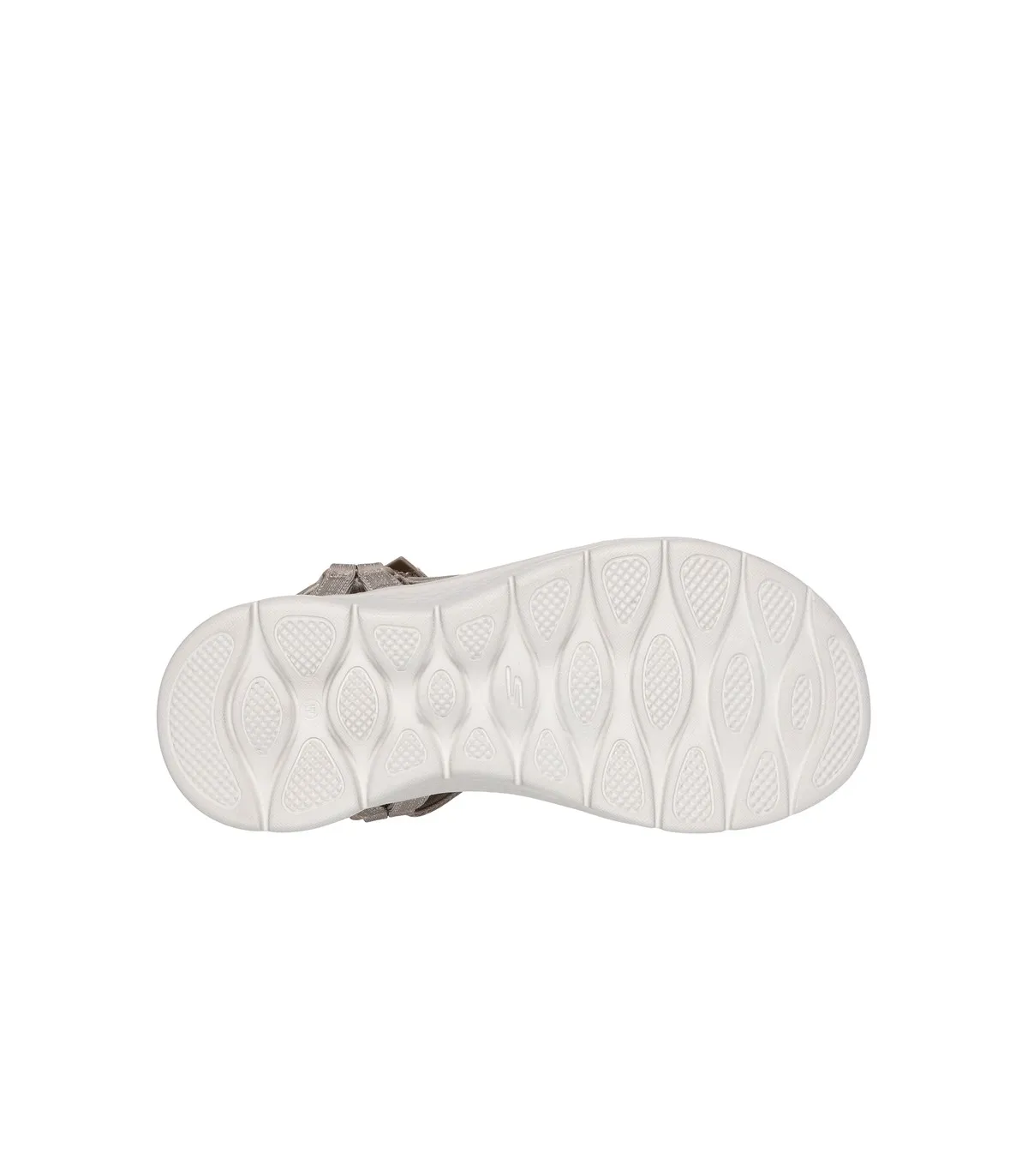 Sandalia Skechers taupe elástico velcro cuña