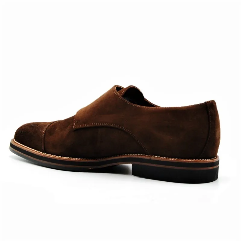 SERGIO SERRANO 3102 marrón ante. Zapatos dos hebillas hombre