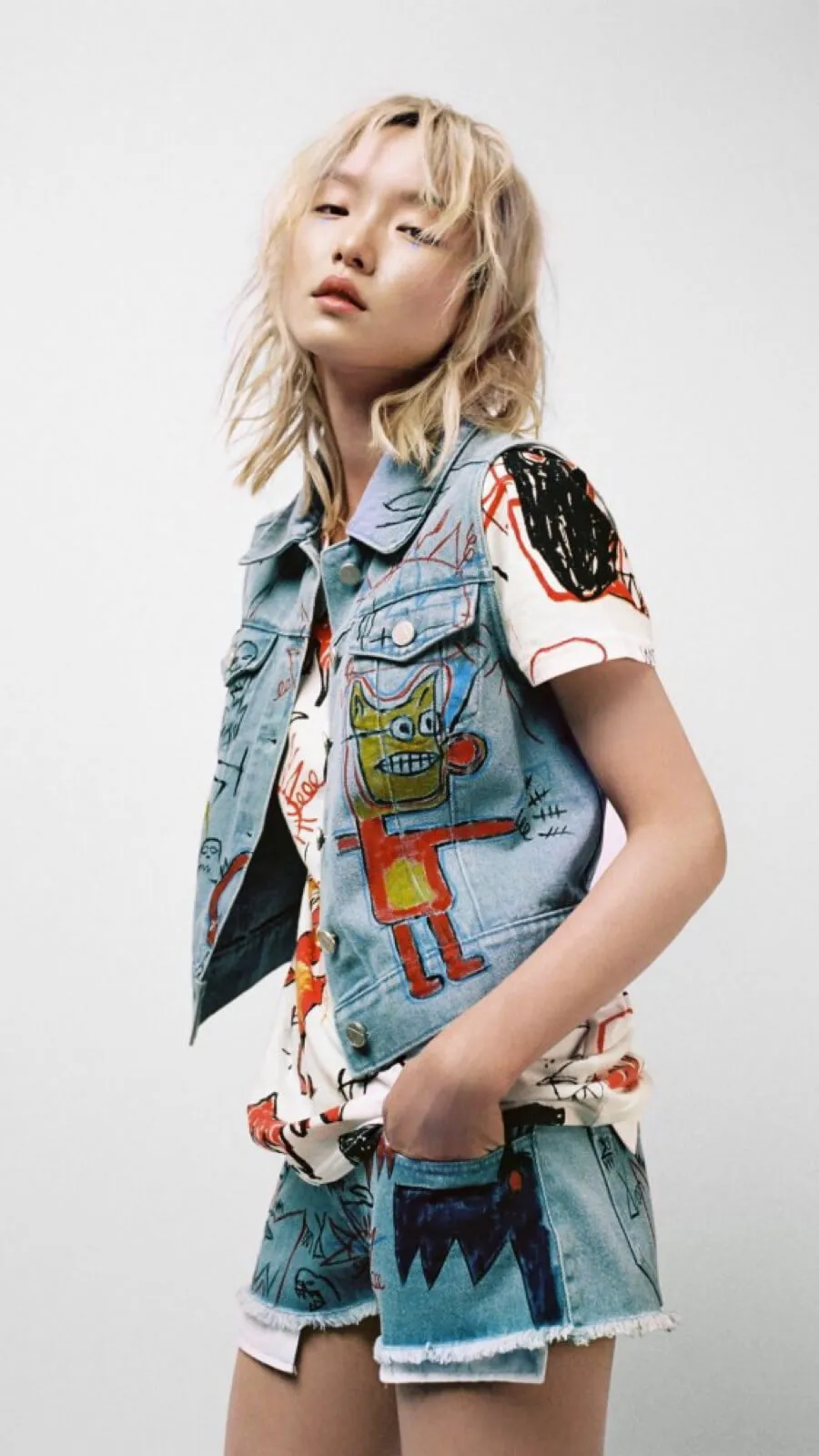 Short Vaquero Dibujos Basquiat