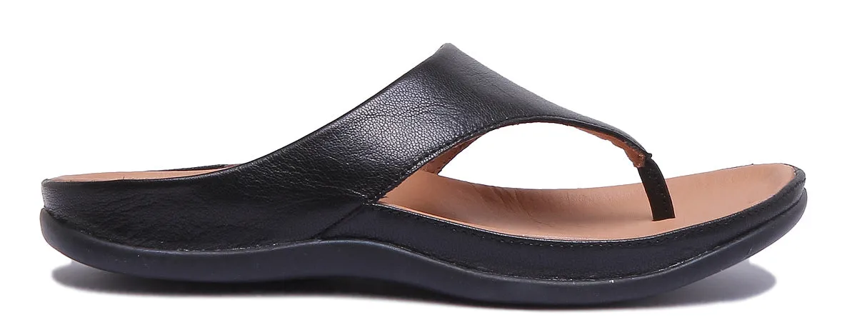 Strive Maui Sandalia de piel para mujer en oro metálico