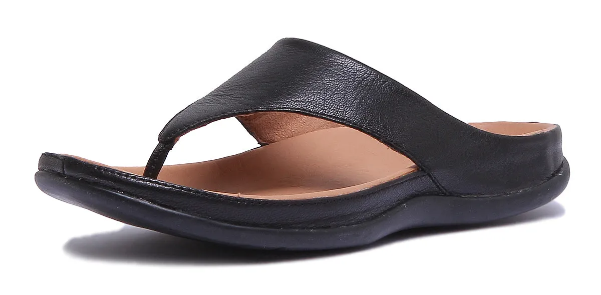 Strive Maui Sandalia de piel para mujer en oro metálico