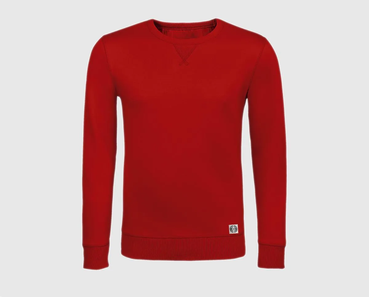 Sudadera cuello redondo clásica unisex color rojo