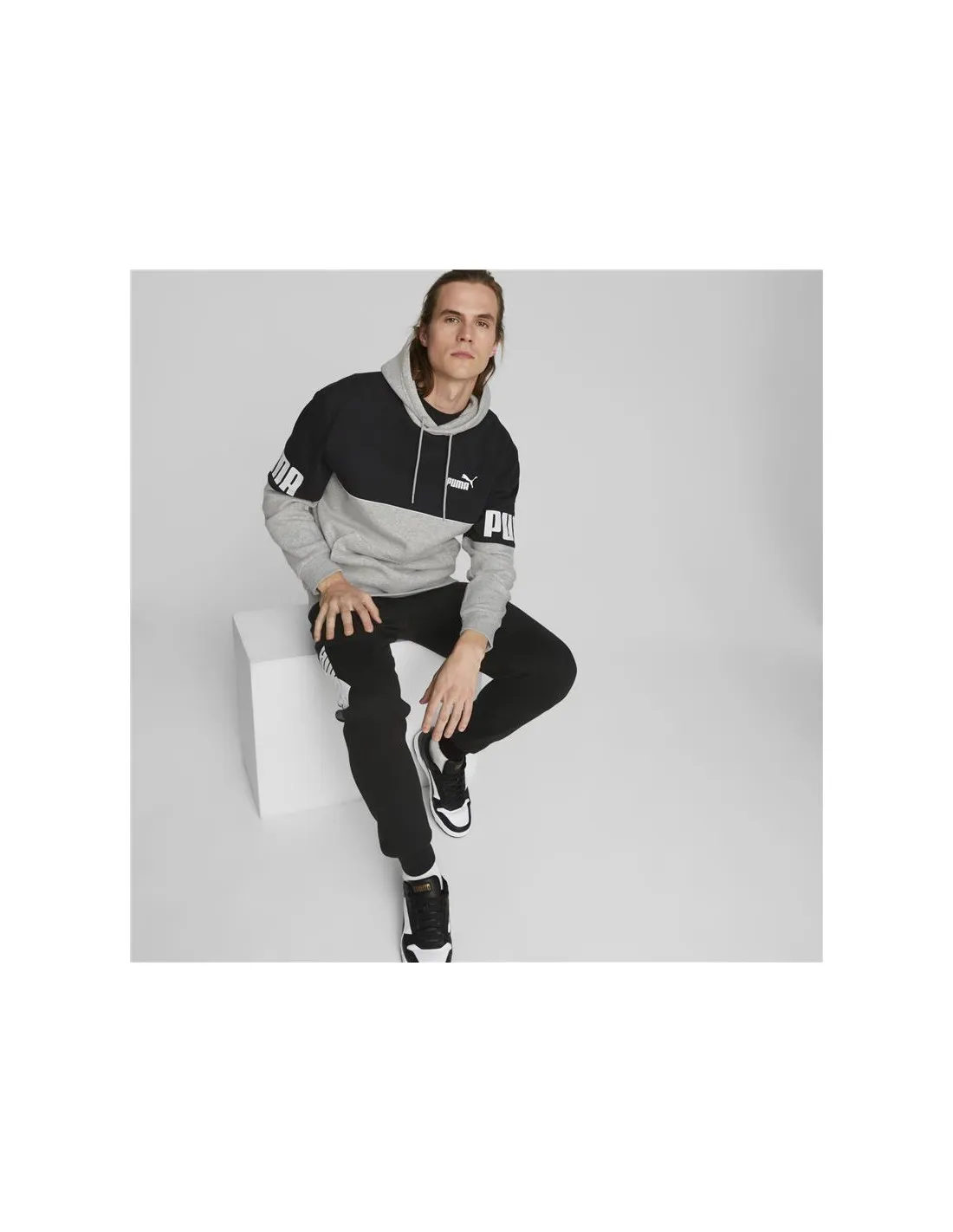 Sudadera Puma Power Colorblock gris Hombre