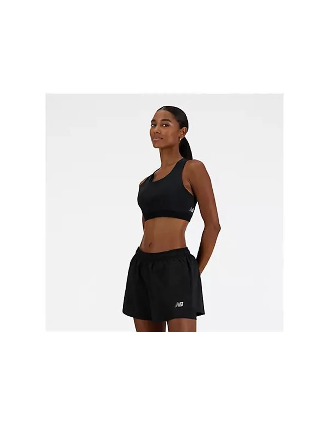 Sujetador deportivo New Balance Sleek Medium Support Pocket Mujer Negro