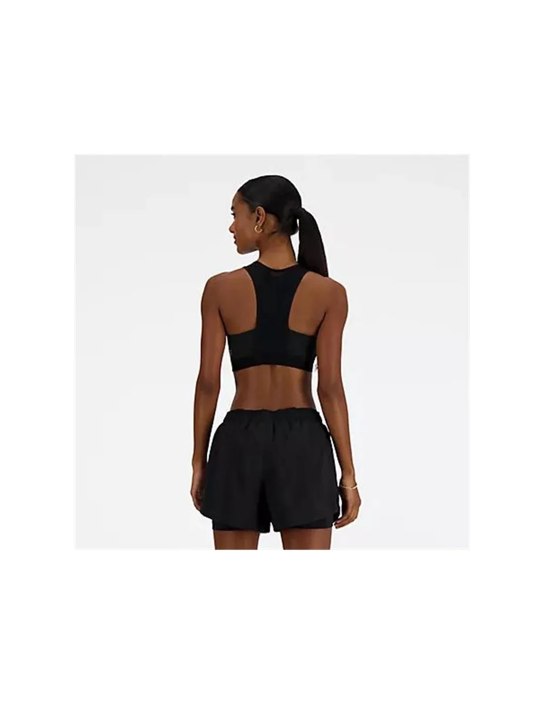 Sujetador deportivo New Balance Sleek Medium Support Pocket Mujer Negro