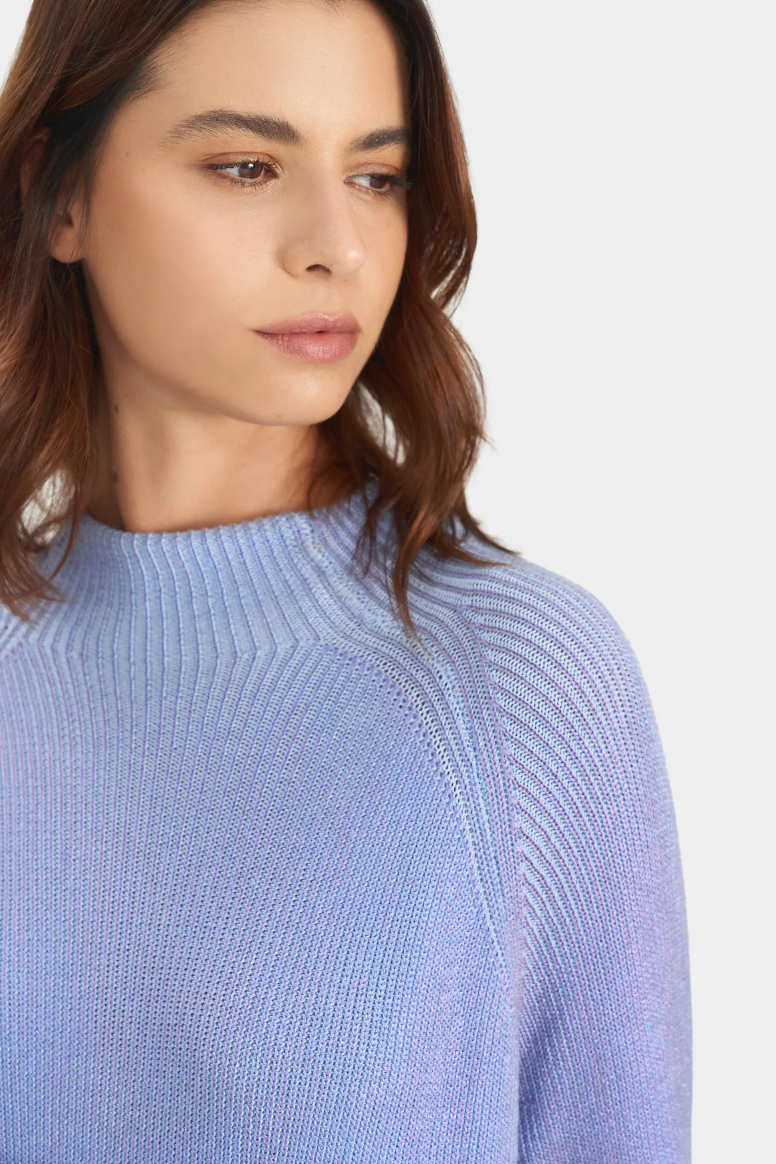 Sweater ceres iridiscente para mujer tejido rectilíneo