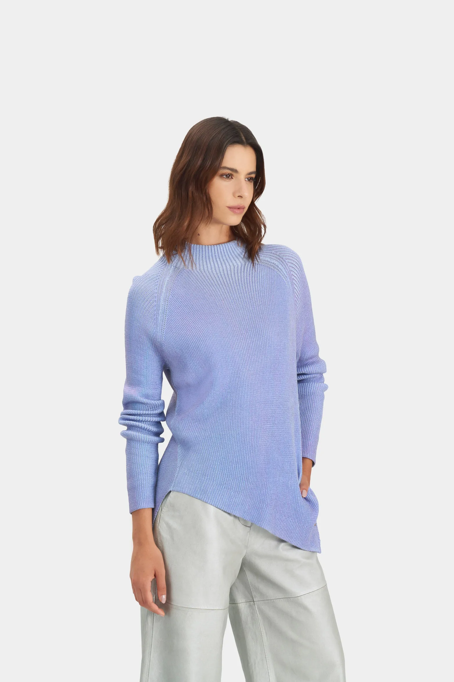 Sweater ceres iridiscente para mujer tejido rectilíneo