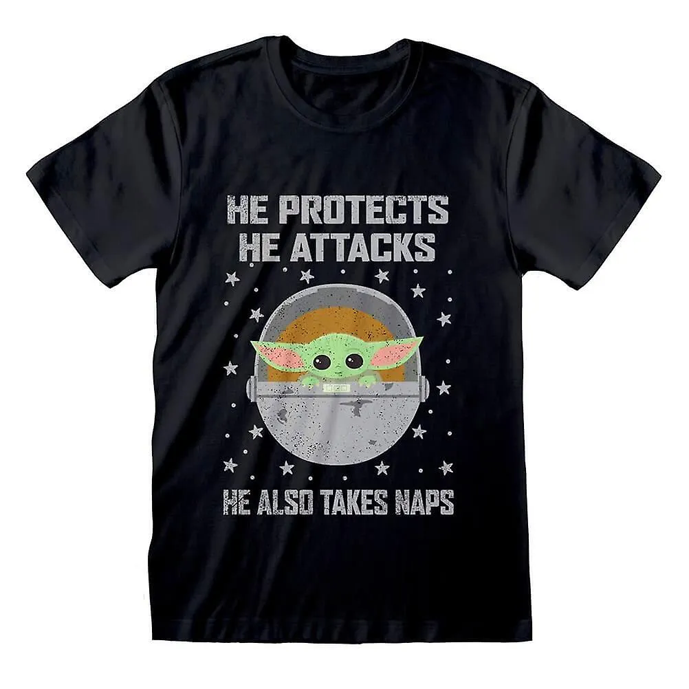The Mandalorian El niño protege y ataca a la camiseta