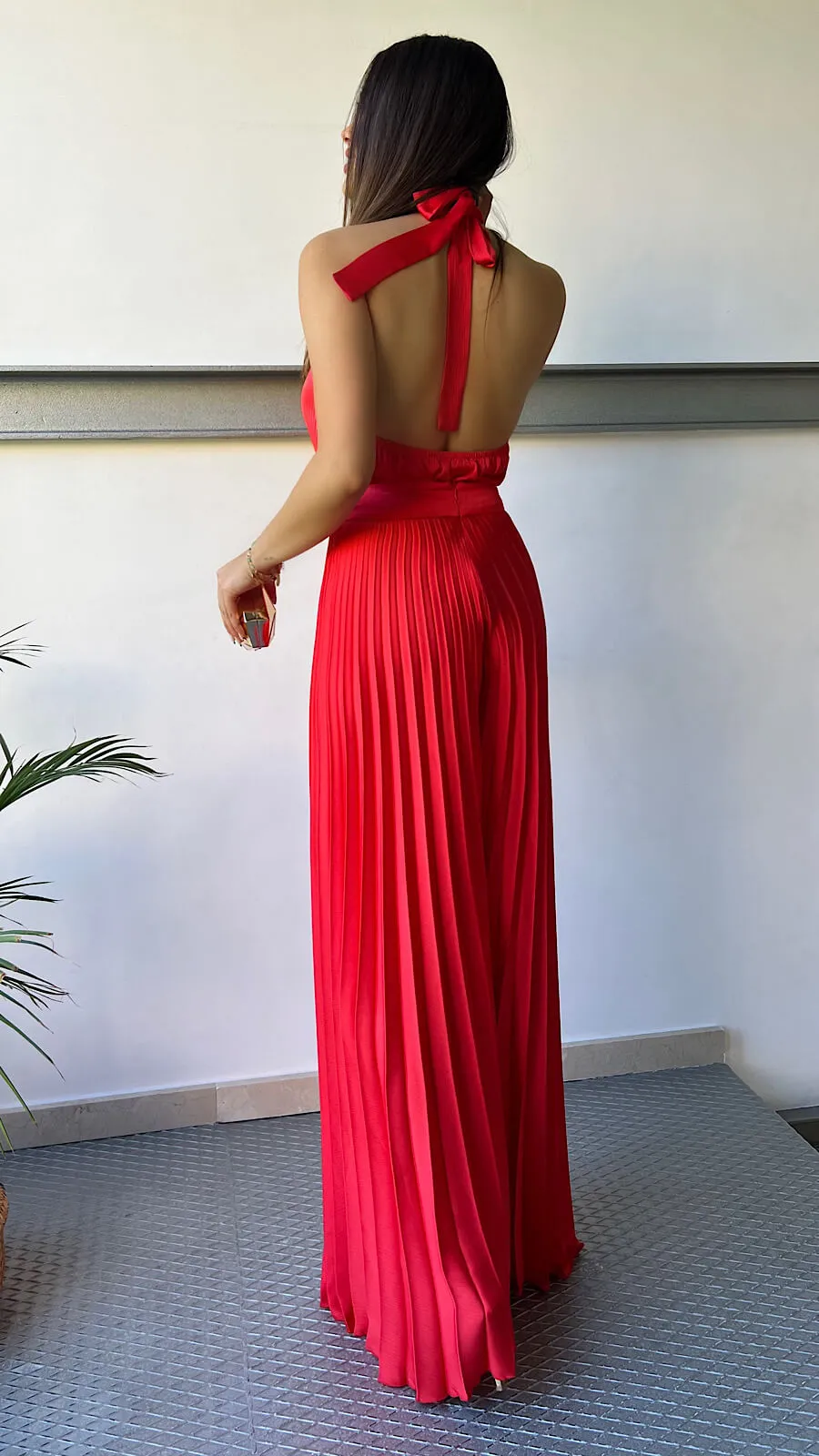 Top Coral Escote Halter (Se Vende En Conjunto)