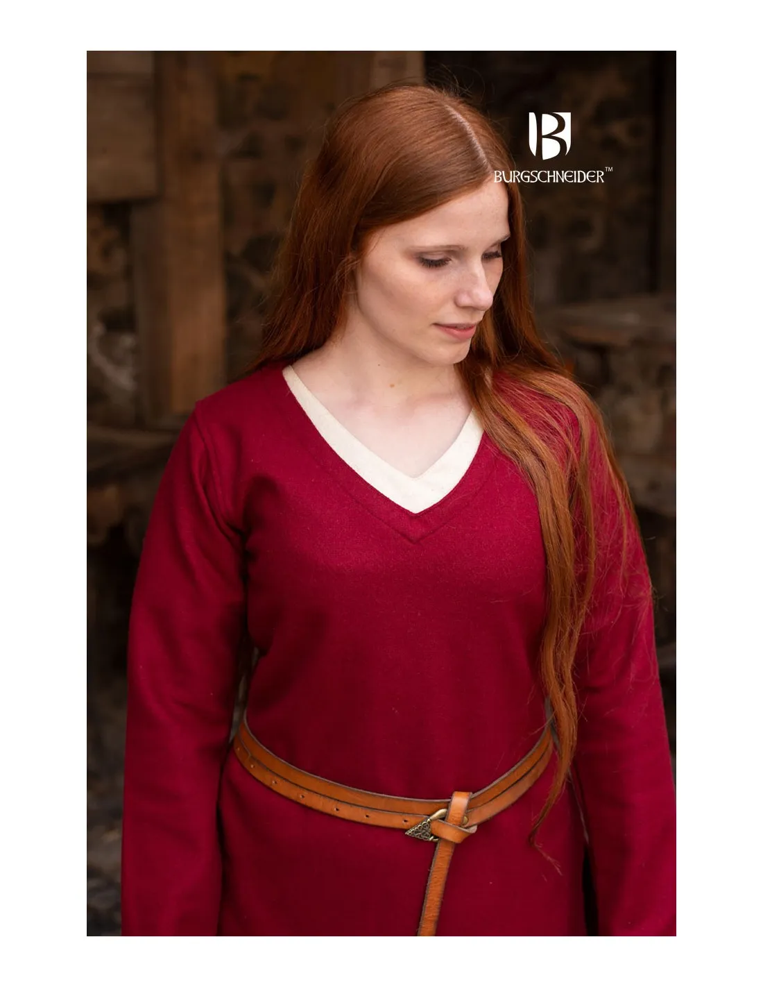 Túnica Medieval Hyria Roja en Lana