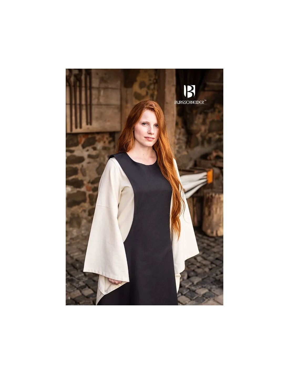 Túnica Medieval Mujer Isabella, color negro