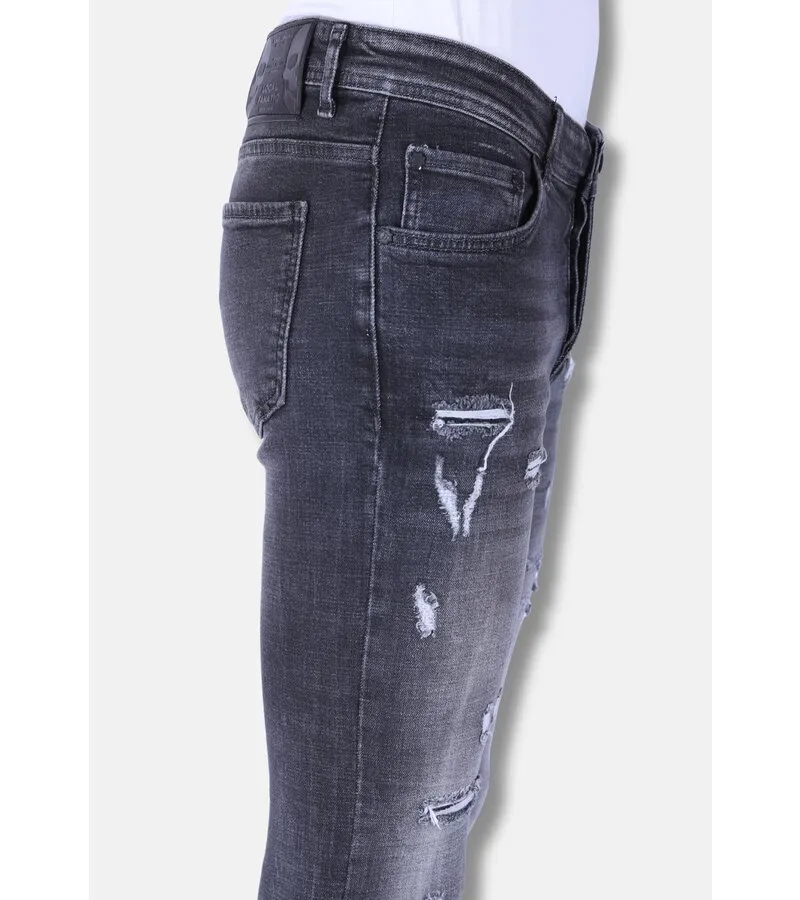 VAQUEROS PARA HOMBRE CON ROTOS SLIM FIT 1099  GRIS