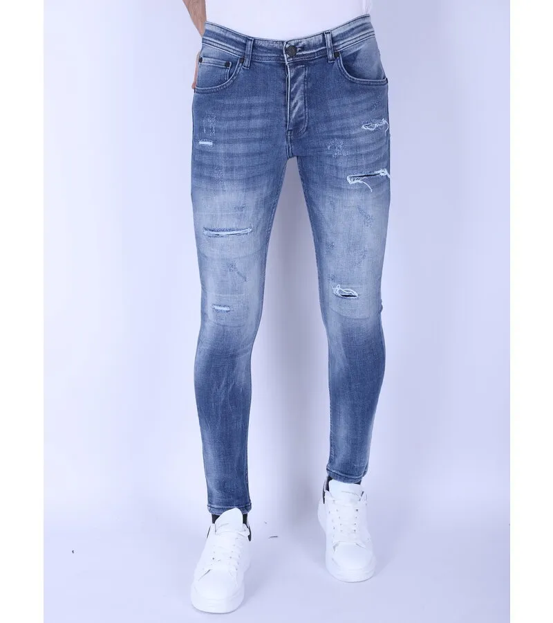 VAQUEROS PARA HOMBRE SLIM FIT CON ROTOS  1095  AZUL