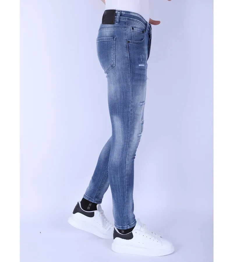 VAQUEROS PARA HOMBRE SLIM FIT CON ROTOS  1095  AZUL