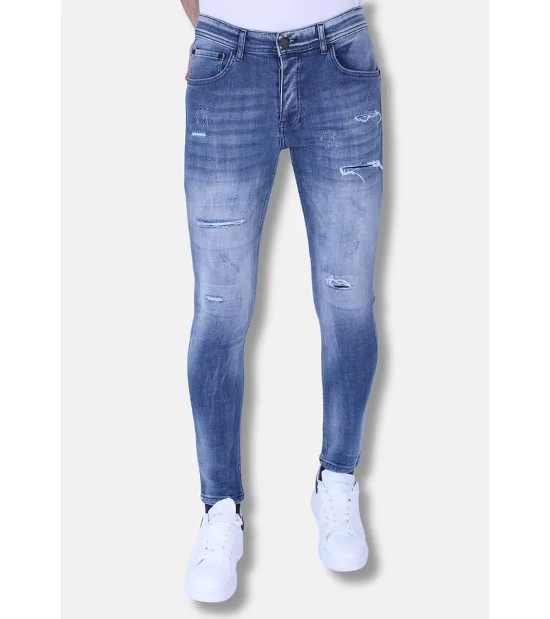 VAQUEROS PARA HOMBRE SLIM FIT CON ROTOS  1095  AZUL