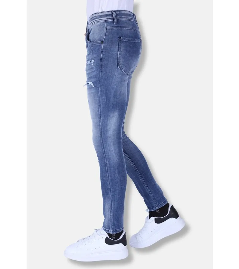 VAQUEROS PARA HOMBRE SLIM FIT CON ROTOS  1095  AZUL