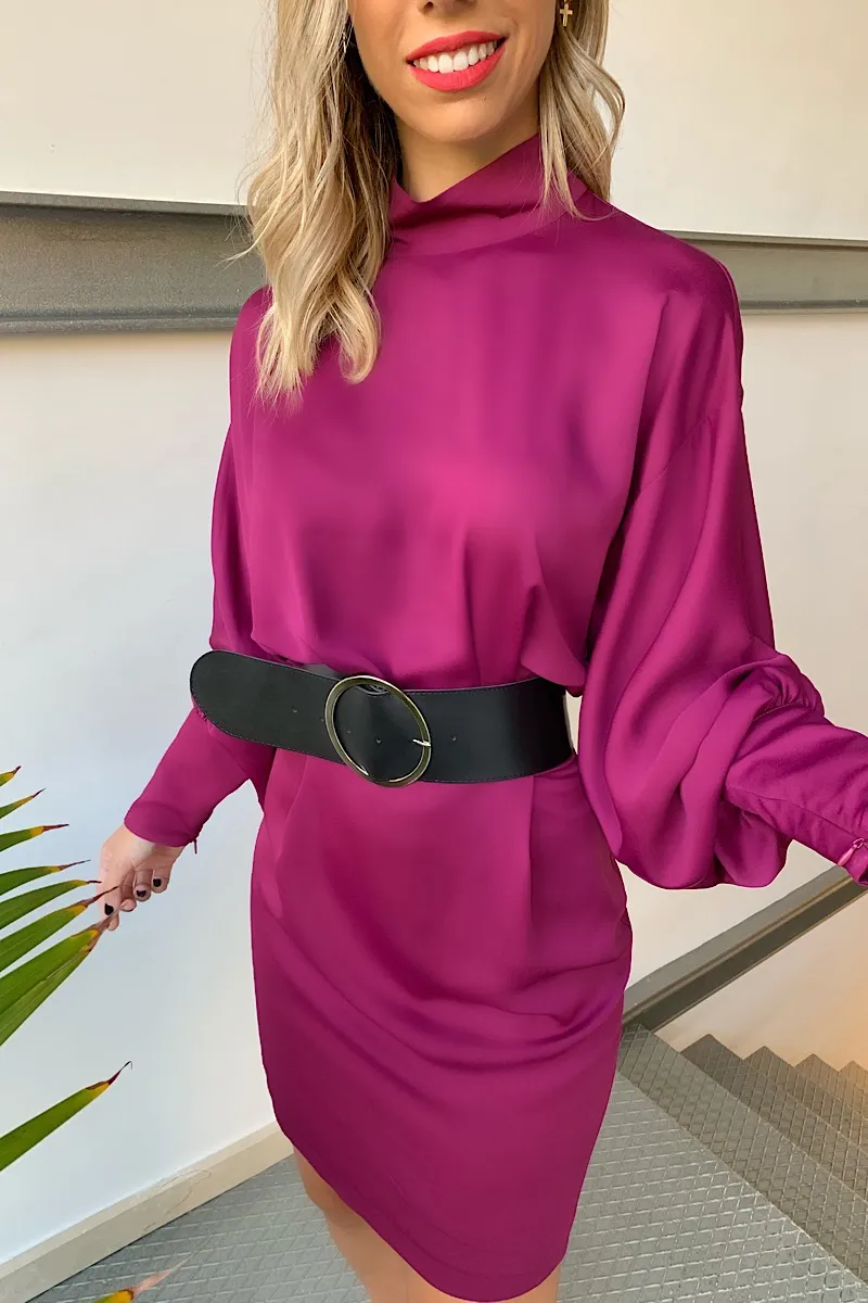 Vestido Buganvilla Satén + Cinturón