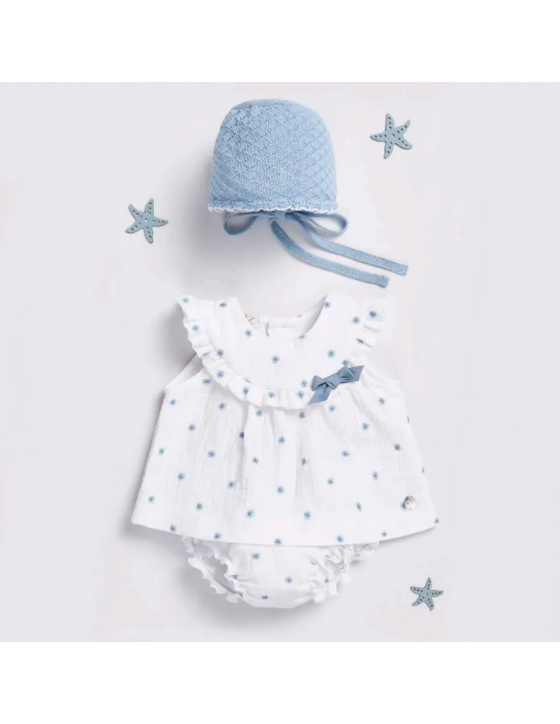 Vestido con cubrepañal para bebé niña Ceo de Paz Rodríguez