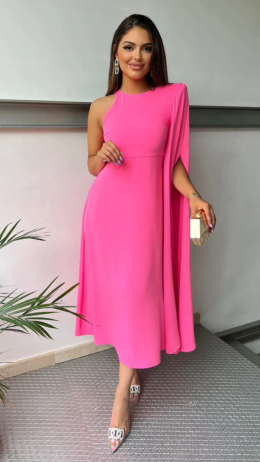 Vestido Fresa Capa Luxury