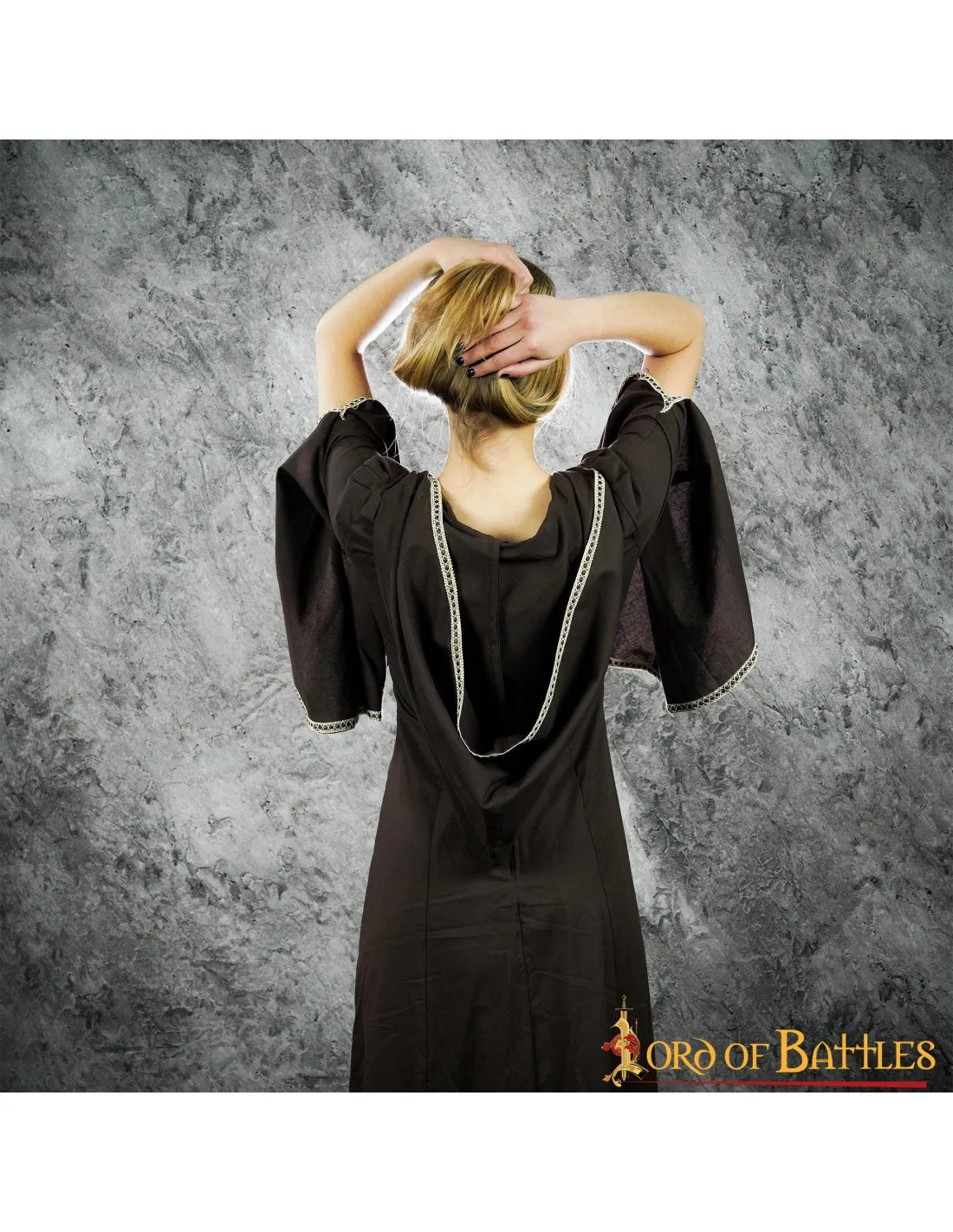 VESTIDO MEDIEVAL MUJER MORGANA  MARRóN