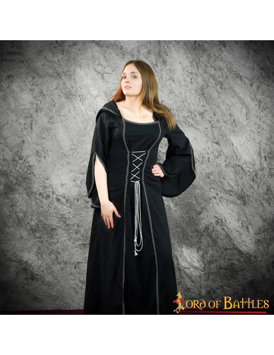 VESTIDO MEDIEVAL MUJER MORGANA  NEGRO