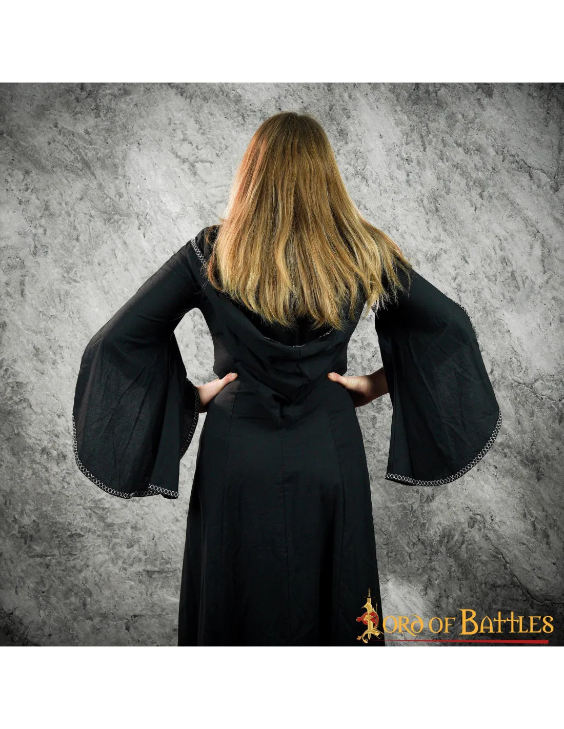 VESTIDO MEDIEVAL MUJER MORGANA  NEGRO