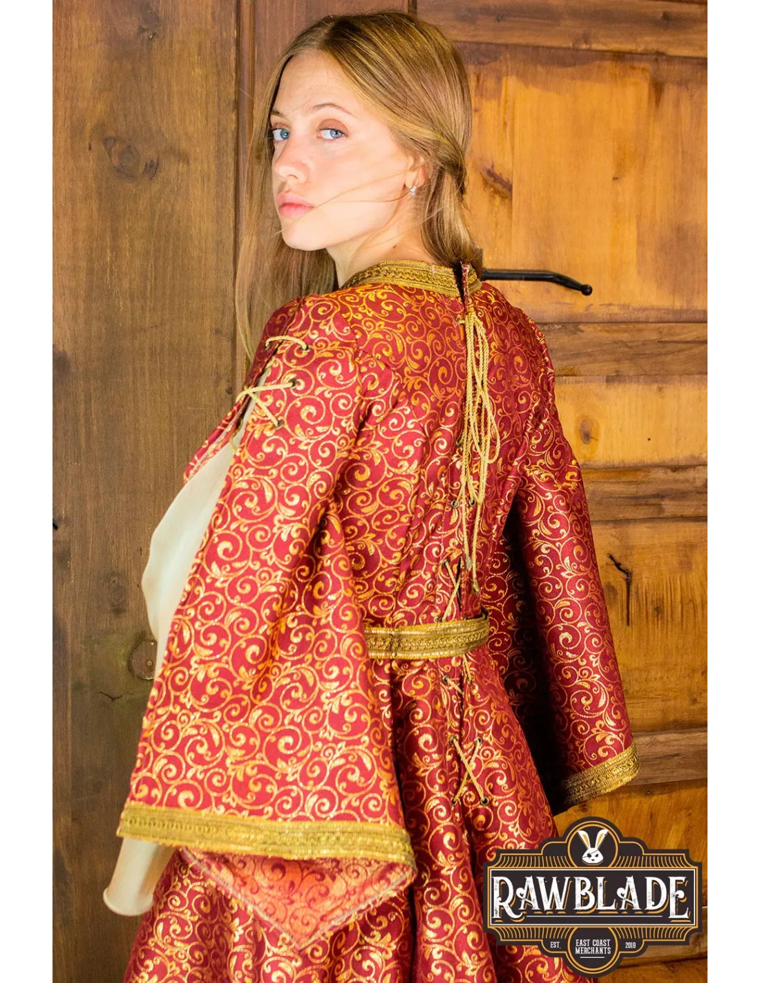 VESTIDO MEDIEVAL NOBLE AQUITANIA  ROJO