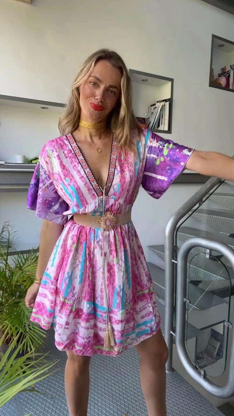 Vestido Satén Ojo Pink