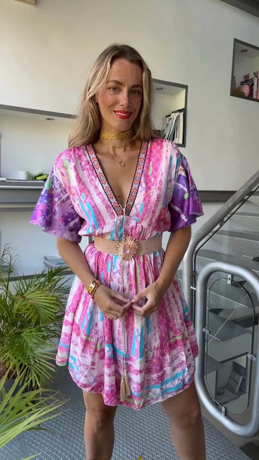 Vestido Satén Ojo Pink