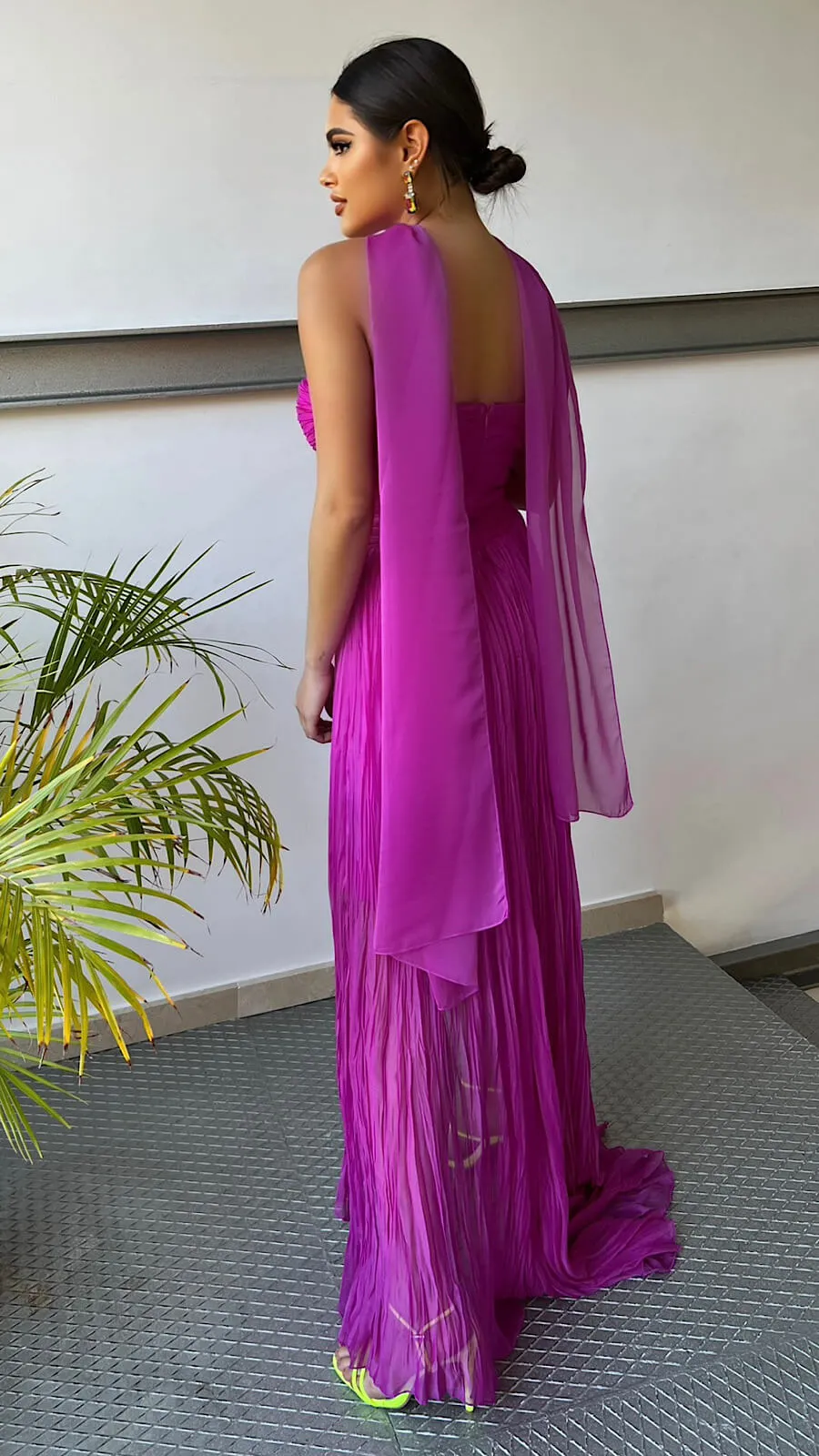 Vestido Tirante Trenzado Bajo Asimétrico + Fular