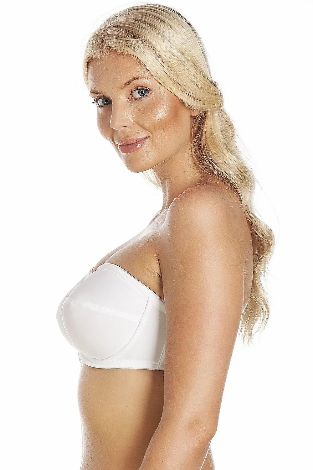WOMEN'S CAMILLE WHITE STRAPLESS UNDERWIRE WOMENS MULTIWAY BRA SIZE 34B42F