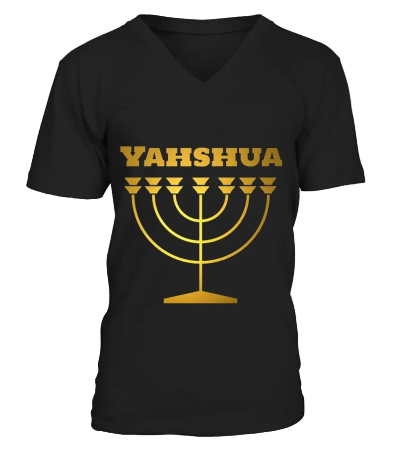 Yahshua Shirt Hebrew Israelite Judah Yah YHVH Elohim Yahuwah Camiseta cuello en V Unisex
