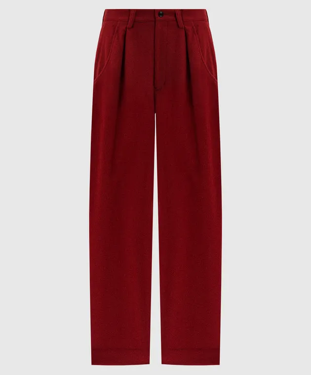 Y`S Yamamoto Red pants made of wool