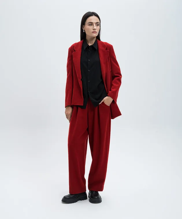 Y`S Yamamoto Red pants made of wool