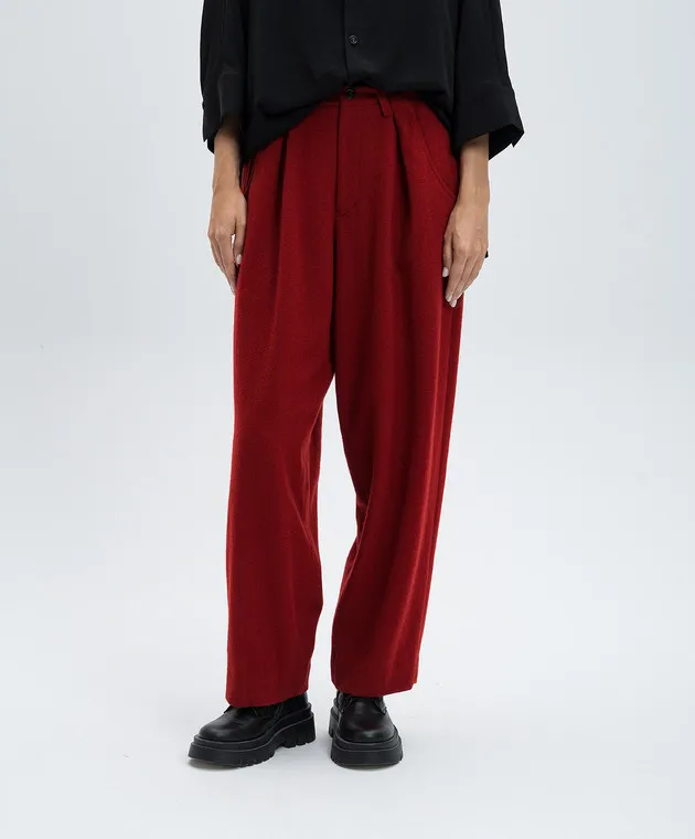 Y`S Yamamoto Red pants made of wool