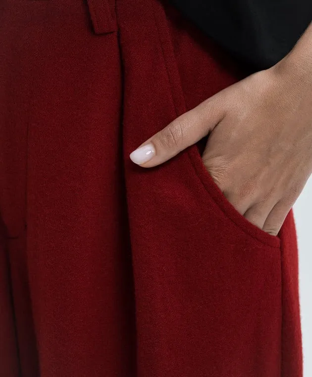 Y`S Yamamoto Red pants made of wool