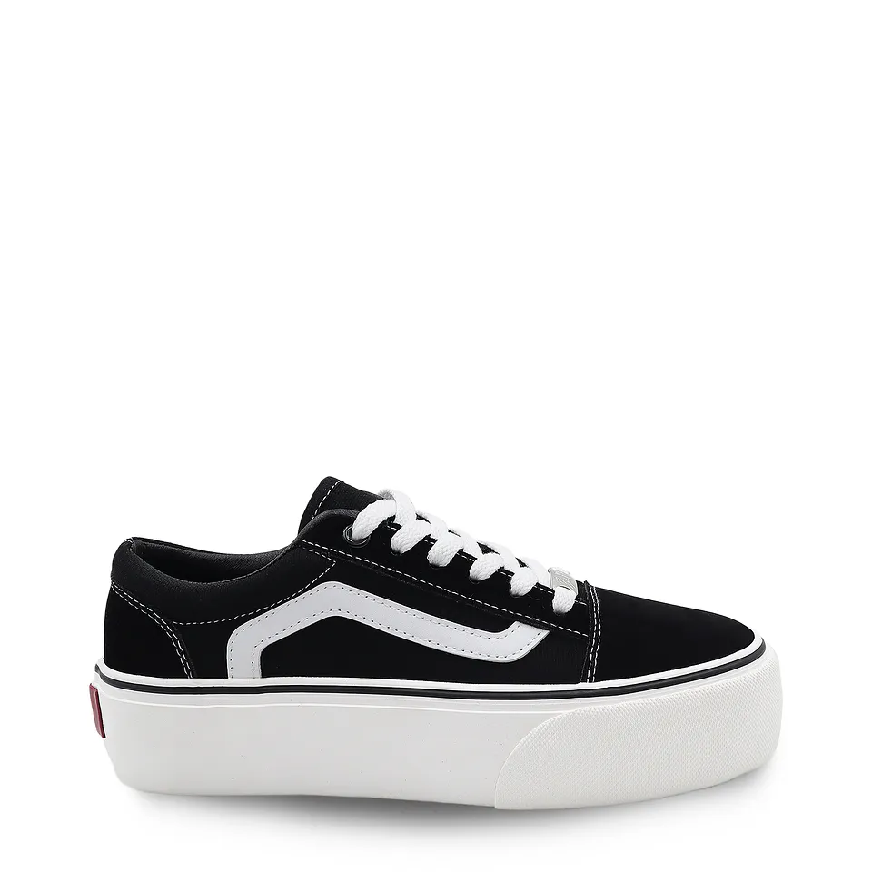 Zapatilla Vieja Eskuela Negro Con Plataforma