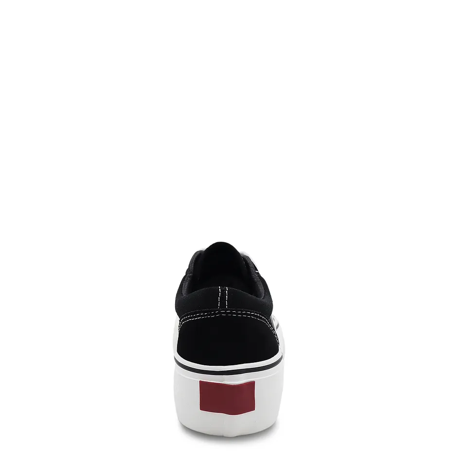Zapatilla Vieja Eskuela Negro Con Plataforma