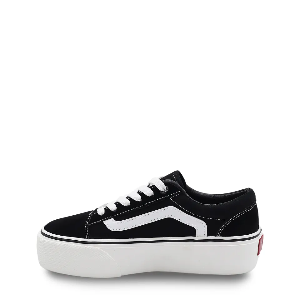 Zapatilla Vieja Eskuela Negro Con Plataforma