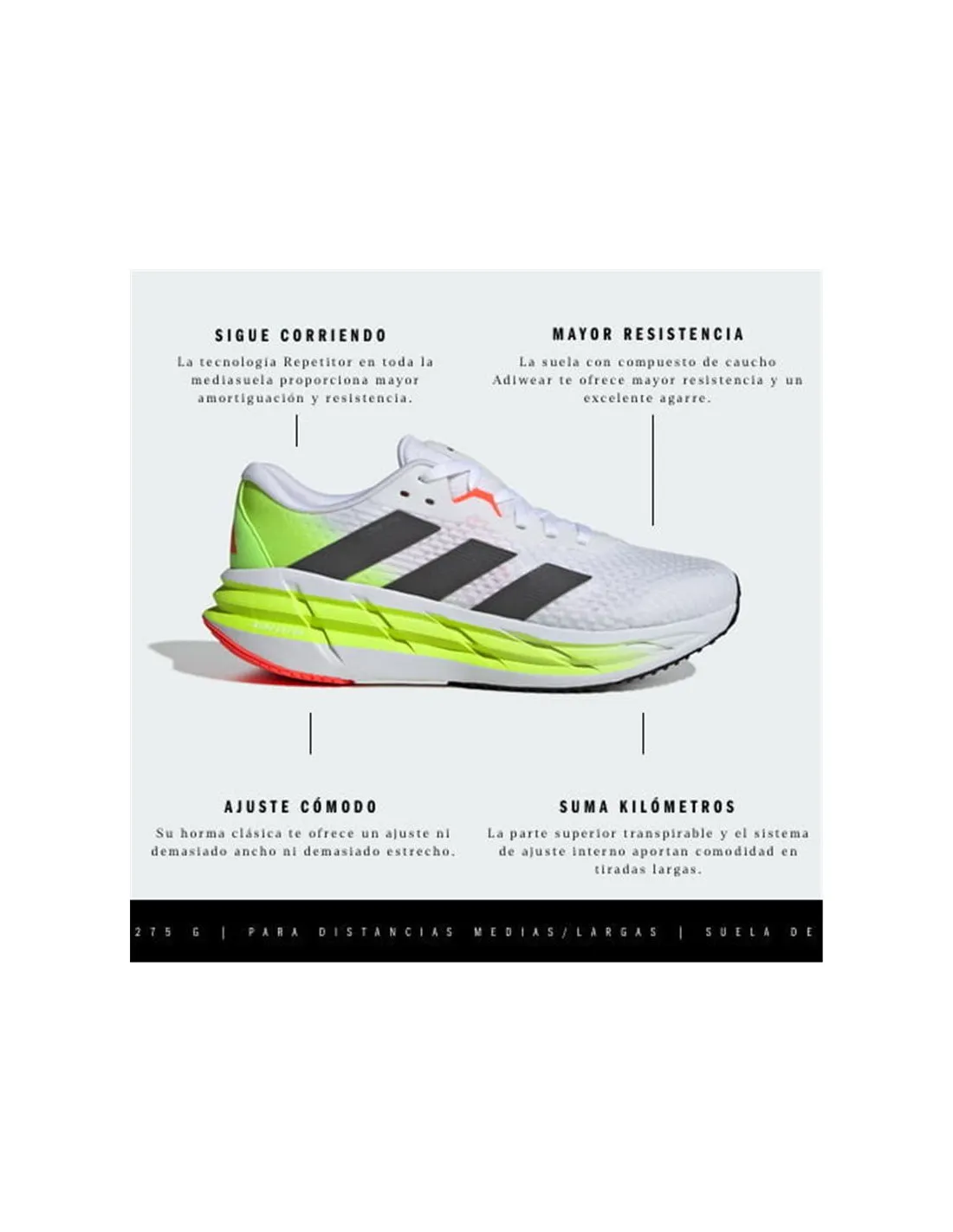 Zapatillas de Running adidas Adistar 3 Hombre Blanco