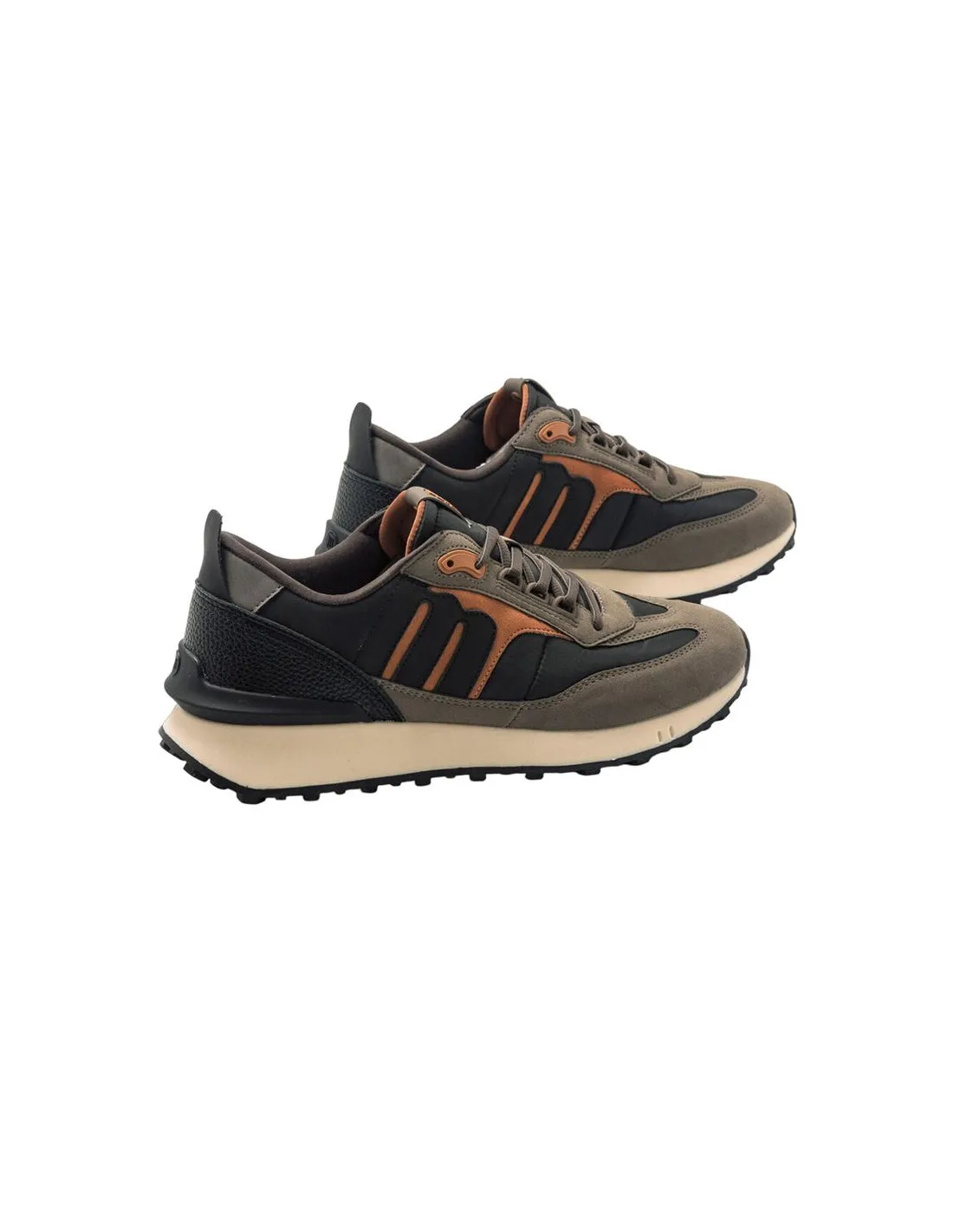 Zapatillas Mustang I Attitude Cato Taupe / Oxford Nylon B Negro Hombre