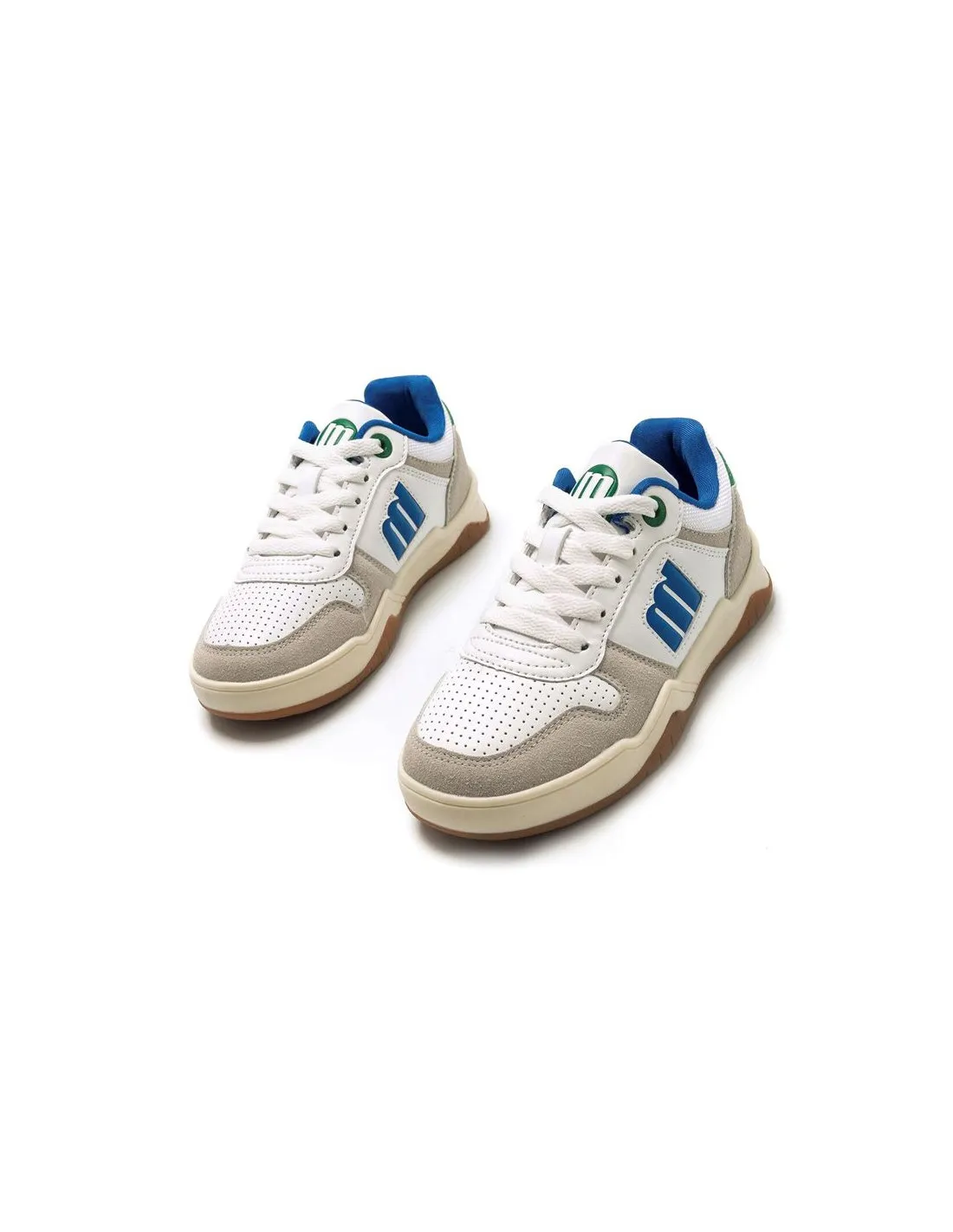 Zapatillas Mustang Pope Split Off White Action Pu Blanco Soto Verde Infantil