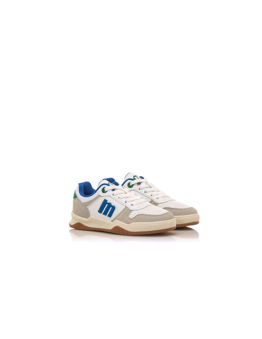 Zapatillas Mustang Pope Split Off White Action Pu Blanco Soto Verde Infantil