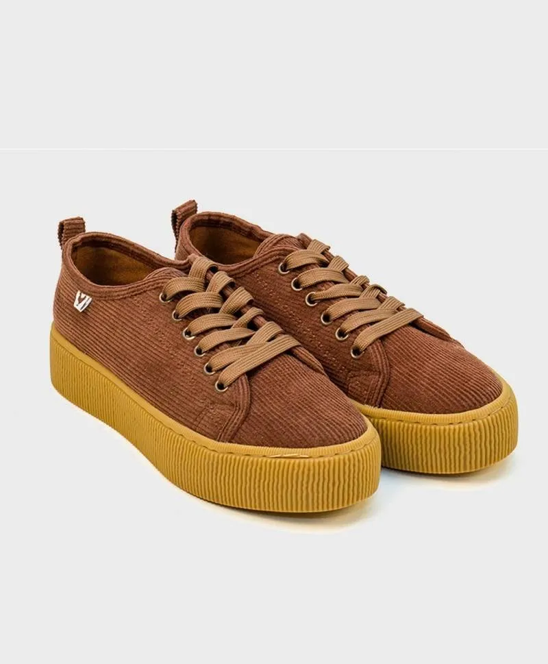 Zapatillas Plataforma Pana PITAS Camel Chica Mujer